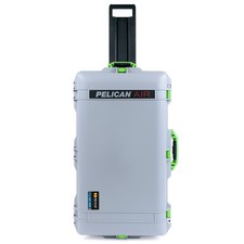 Silver  Lime Green Pelican 1615 Air case No Foam. With wheels.