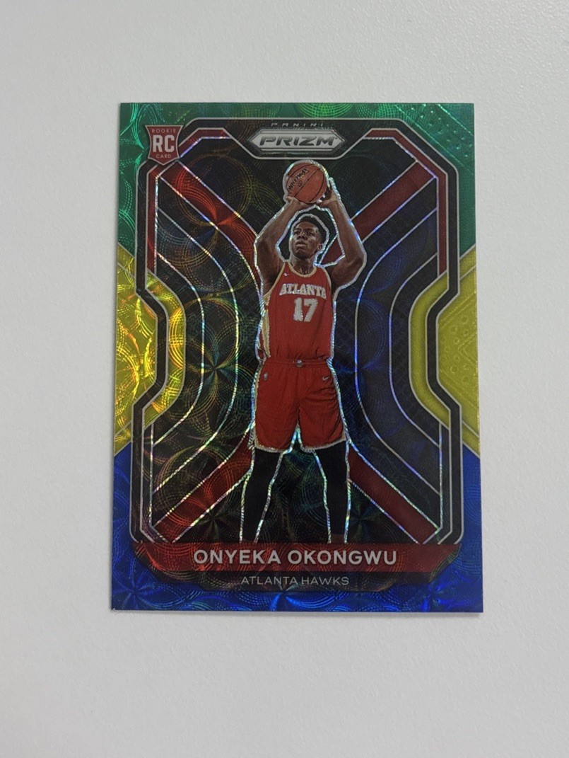2020-21 Panini Prizm - Onyeka Okongwu - Choice Blue Yellow & Green Prizm RC #260