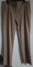 Winser London size 12 brown womens camel cotton twill slim leg trousers