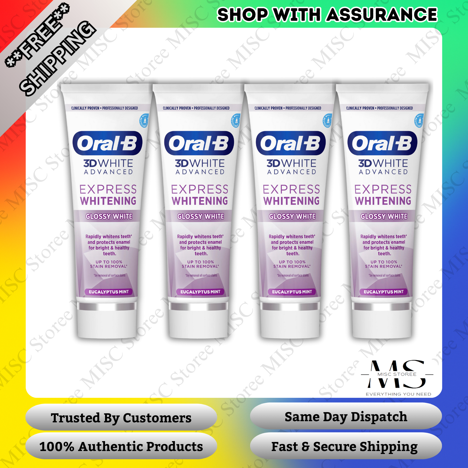 Oral-B White 3D Advanced Express Ning Glossy Toothpaste 75Ml - Image 4