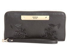 GUESS Britta Floral Embroidered Continental Zip Around Large Wallet Wristlet