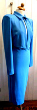 SIZE 10 BLUE  MIDI WIGGLE JACKET SKIRT ILLUSION DRESS by ASOS DESIGN BNWT