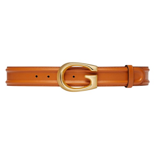 Authentic Men's Gucci Cognac Memorable G Buckle Leather Belt 709951 New