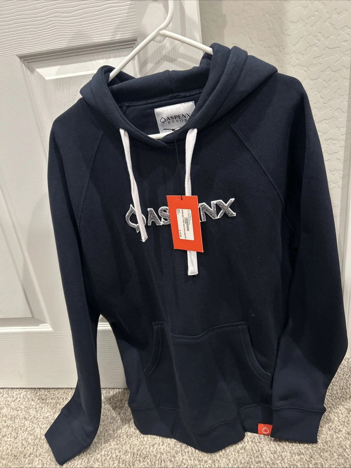 Aspenx Snowmass Resort Olsen Tri Blend Fleece Hoodie Sweatshirt Navy Large NWT