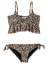 Billabong L101466 Girls Multi Wild Sun Ruffle Tank Swim Set Size 10