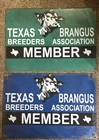 Two Brangus Texas Breeders Association Vintage Member porcelain sign Lot