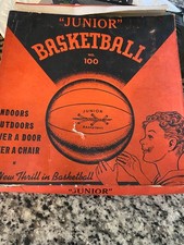 1940s Junior Basketball hoop with net in box  stainless steel