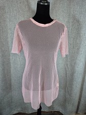 SHEIN SXY Pink Sheer Mesh Mini Dress Cover Up Size Small NWT
