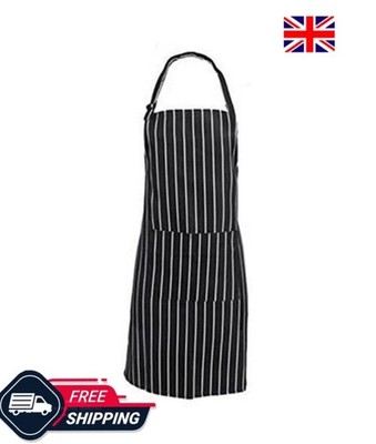 Profi Koch gestreifte Schürze Köche Baumwolle Küchenschürze UK