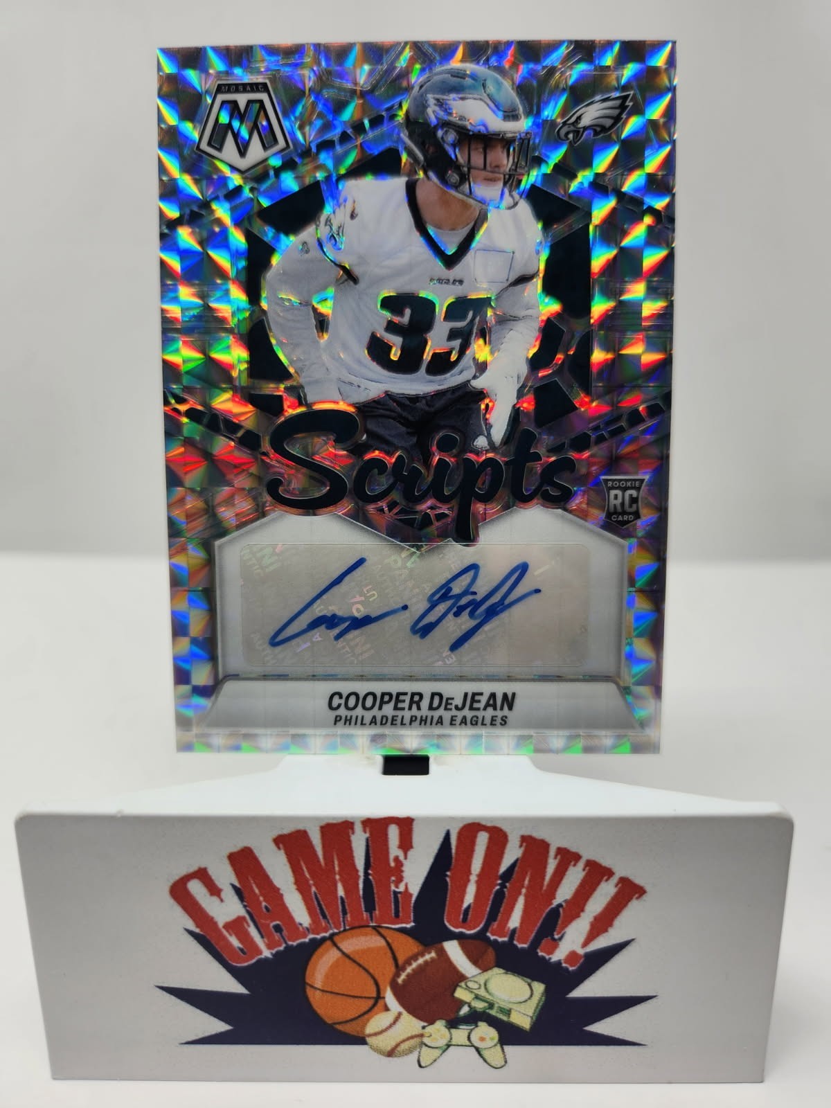 2024 Panini Mosaic #RS-CDN Cooper DeJean Scripts Auto RC Rookie Eagles sc