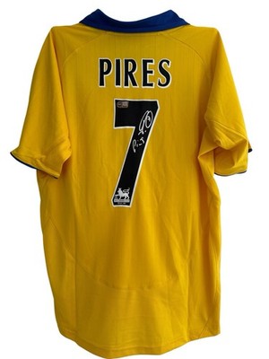 Robert Pires Arsenal Signed Shirt *ACG Authentication* Proof Of Signing & COA