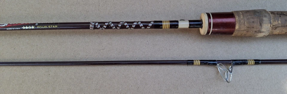 VINTAGE "GACIA CONOLON" VARILLA ULTRALIGERA: "CUATRO ESTRELLAS", 2 PIEZAS, 5' con empuñadura de corcho, Foto 2 de 4