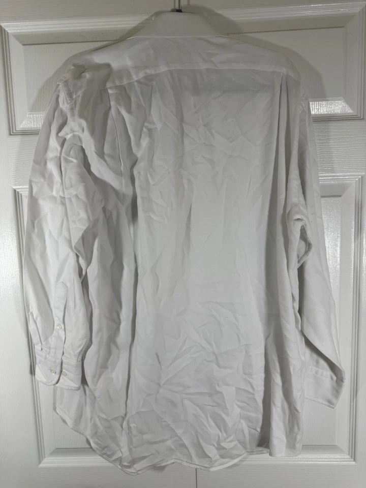 Camisa de vestir de colección Faconnable para hombre talla 16 blanca todo algodón manga larga Foto 3 de 4