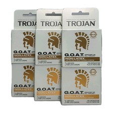 Trojan G.O.A.T. Non Latex Condoms -6 Box, 3 In Each Box Total 18, Free Shipping