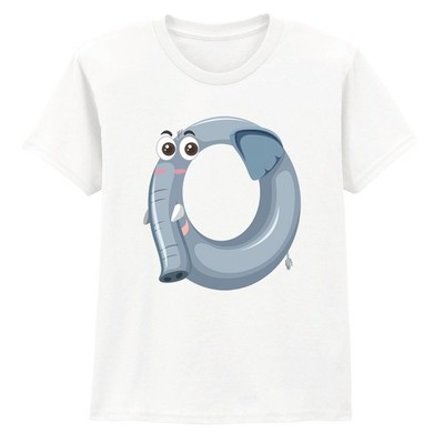Elefant Buchstabe O Alphabet Tiere Kinder T-Shirt Lernspaß Tee