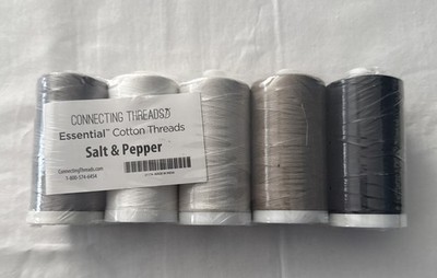 Connecting Thread Essential Cotton Thread Set Salt & Pepper 1200 Yards Per Spool