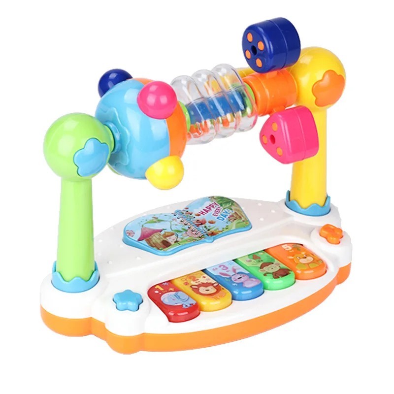 Baby Piano Toys Kids Rotating Music Piano Keyboard With Light Sound, Musical**