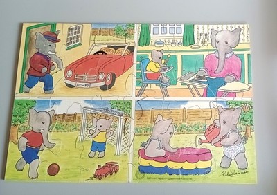 Queenswood Holzpuzzle Elefantenfamilie Mary Wainman 1987 vollständig