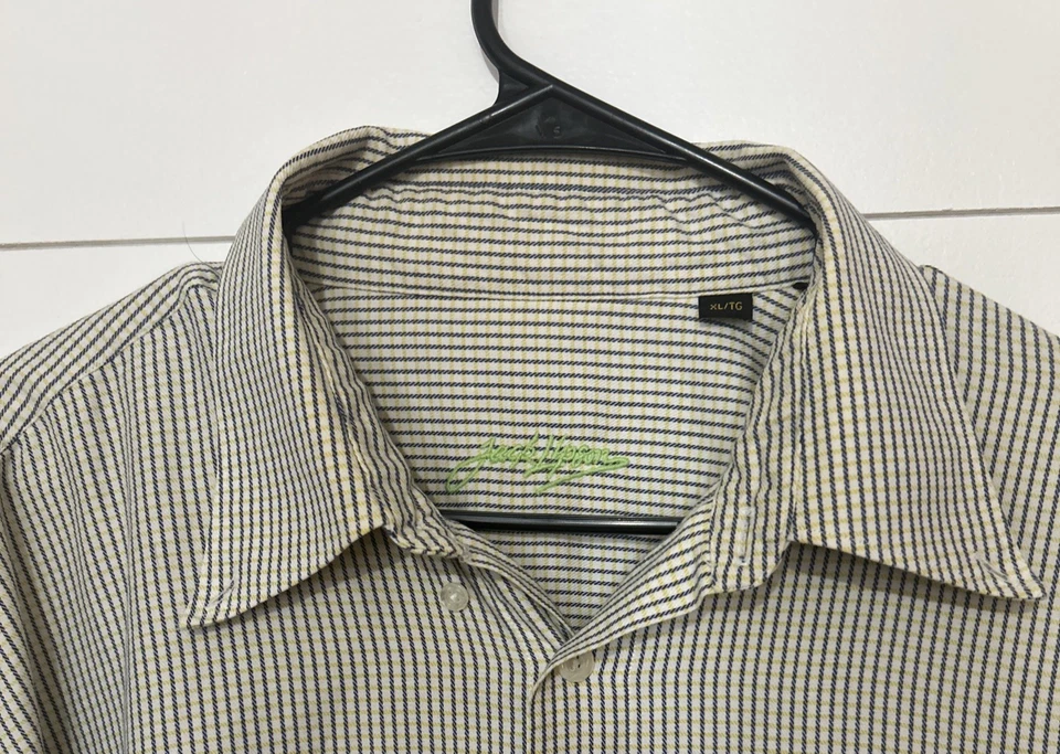 Camisa Para Hombre Jack Lipson Oro Cuadros Algodón Abotonada XL Azul Amarillo Informal Foto 4 de 4