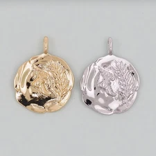 Gold Coin Charms,18K Gold Filled coin Pendant for DIY Jewelry Making Supply