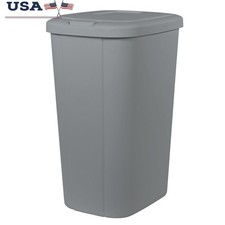 Touch Lid Kitchen Trash Can 13 Gallon Slim Odor Resistant Plastic Waste Bin New