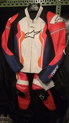 NEU! Alpinestars GP Force 2PC Gr. 50 2teilig Motorrad Lederkombi rot-schw.-weiß