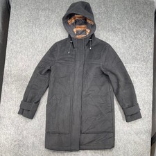 Pendleton Coat Womens Extra Small Wool Blend Parka Jacket Black Stripe Lining