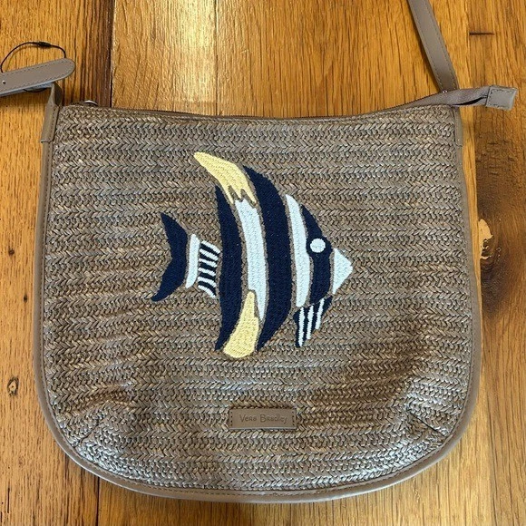 NUEVO SIN ETIQUETAS Vera Bradley Angel Pez Paja Bandolera Cartera Cálida Piedra Paja Foto 4 de 4