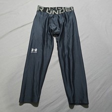 Under Armour HeatGear Leggings Kids Medium Black Compression Pants Fitted YMD