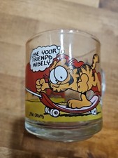 Vintage 1978 McDonald's Garfield Glass Mug 8 OZ USA Made Use Your Friends Wisely