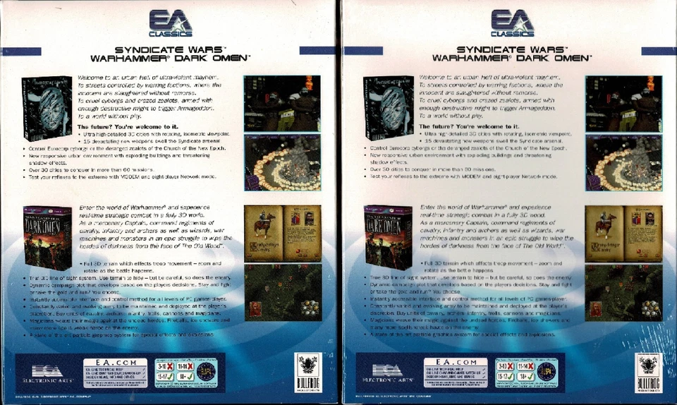 Lot of 2 Syndicate Wars & Warhammer Dark Omen EA Classics Pc New Buy More Save - Image 2 of 2