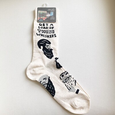 Get A Load Of These Whiskers Off White Crew socks Large