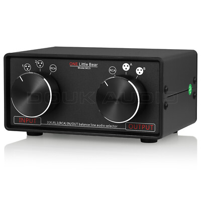 3-IN-3-OUT XLR Balanced / RCA Stereo Converter Audio Selector Box Passive Preamp