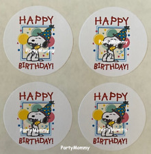 BIRTHDAY STICKERS, ENVELOPE SEALS, LABELS, 1.5", 30 ROUND, TAG, FAVORS, BEAGLE