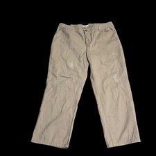 Cato Woman's Distressed Mid Rise Khaki Pants Size 14