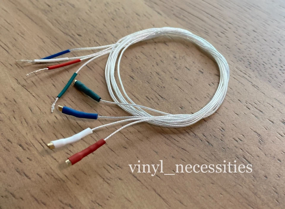 Juego de cables de brazo 30 AWG HiFi 5N plata pura 1,2 terminal dorado 400 mm/15,75 pulgadas Foto 2 de 3