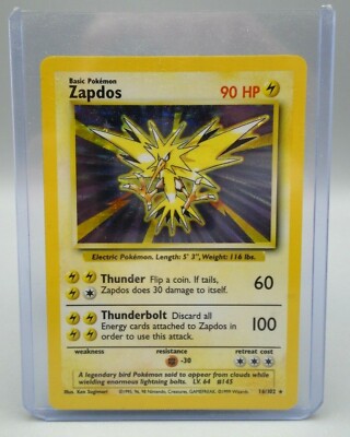 Pokemon Card Zapdos Fossil Holo Foil Holographic 16/102 1999