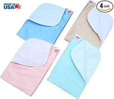 4 Pack 24x36 Washable Bed Pads/Reusable Incontinence Underpads 