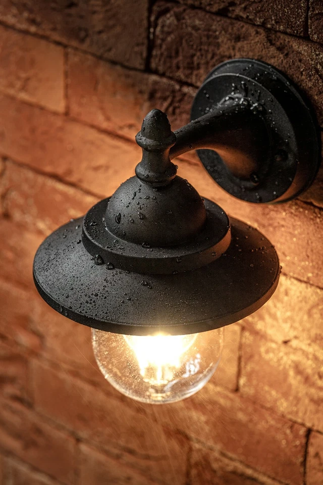 Wandlampe Außen E27 Klassisch Historisch Landhaus Laterne Outdoor Schwarz Alu - Bild 2 von 4