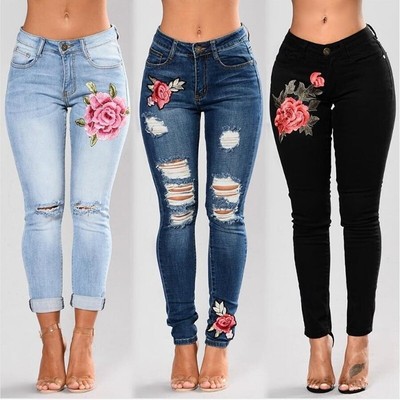 Pantalón Para Mujer Jean de Mezclilla Moda Pantalones Finos Estilo Unico