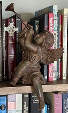 Chrisdon Henri  Trumpeting Angel Victorian Sculpture • 12 inches