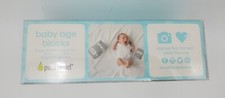Set Of 3 Pearhead Wooden Baby Milestone Age Blocks Blocks Grey  White New