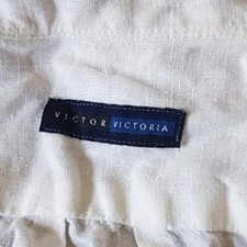 ⚜Vintage Victor Victoria Italian White Linen Shirt M Rare And Collectable BNWOT⚜