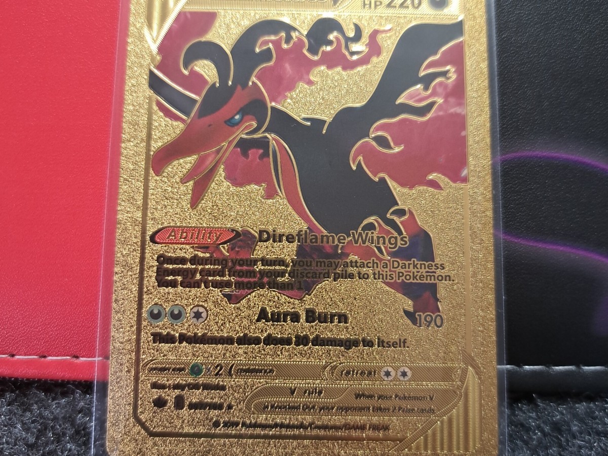 Galarian Moltres V Full Art Gold Foil Fan Art Card