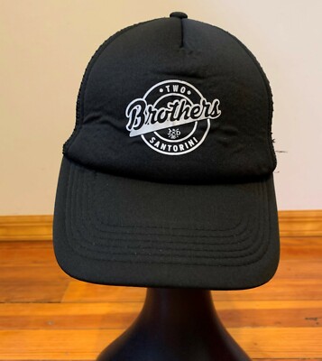 Two Brothers Santorini Men s Black SnapBack Trucker Mesh Cap Hat One Size