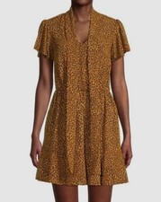 $185 Michael Kors Women's Yellow Savannah Cheetah-Print Minidress Size XL