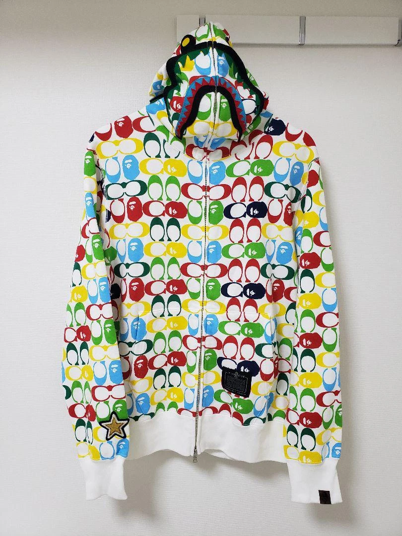 BAPE x Coach Shark Full Zip Hoodie Size L a bathing ape New with Tags BAPE x Coach Shark Full Zip Hoodie Size L a bathing ape New with Tags