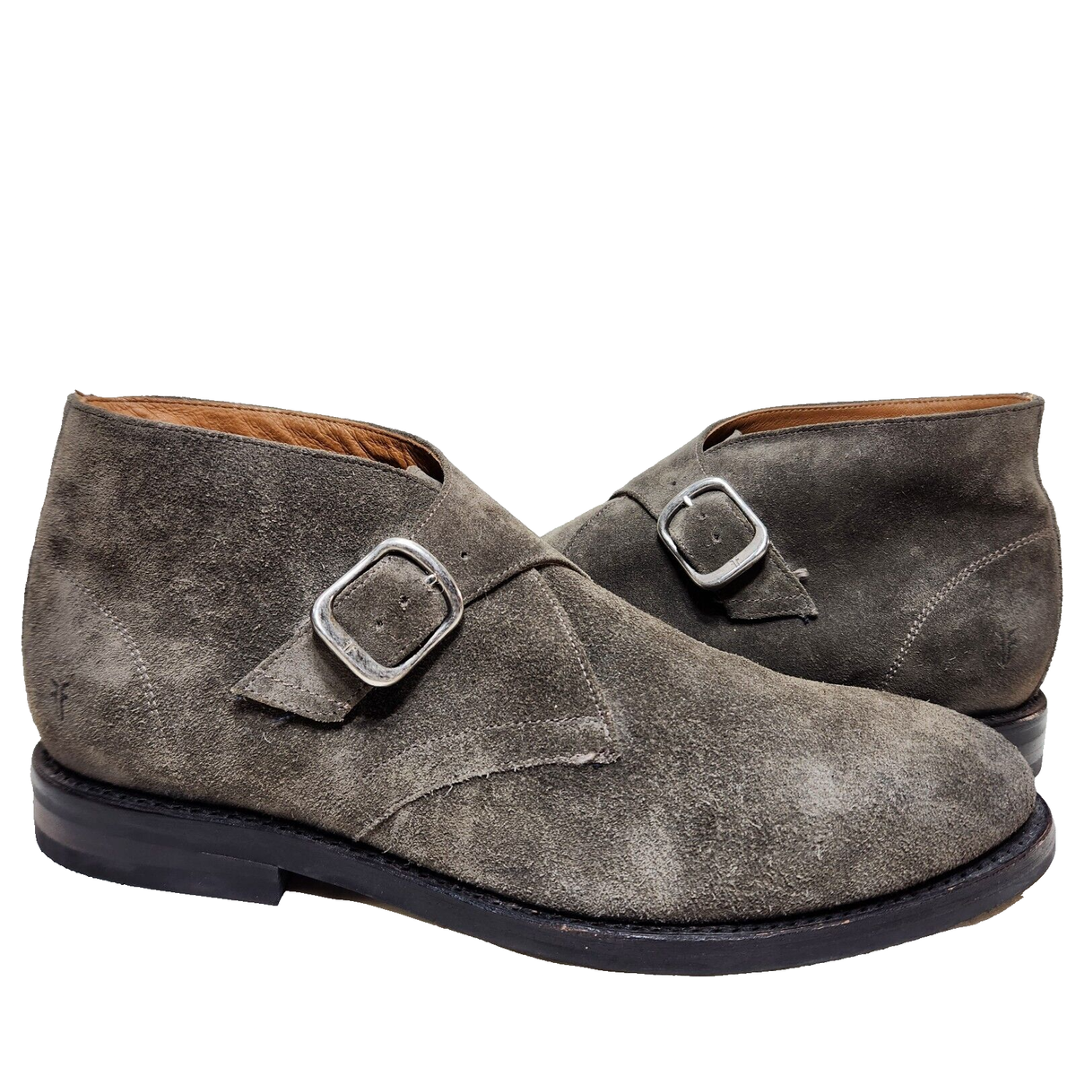 FRYE William Monk Strap Chukka Boots Sz 11.5 Graphite Grey 