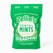 Zellie's 100 Xylitol Sugar Free Spearmint Breath Mints Non-GMO, 540 Count