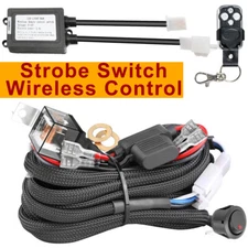 LED Work Light Bar Wiring Harness Kit 12V+ Wireless Remote Control Strobe Switch
